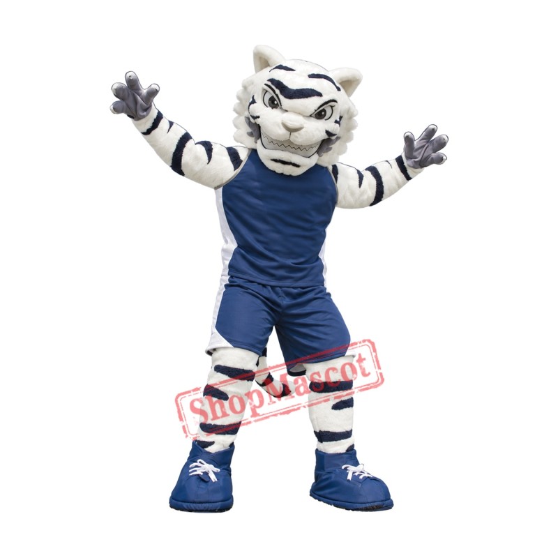 Power Sport White Tiger Mascot Costume