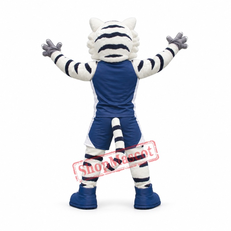 Power Sport White Tiger Mascot Costume