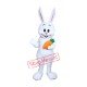 Happy Lightweight White Easter Bunny Mascot Costume