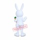 Happy Lightweight White Easter Bunny Mascot Costume