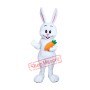 Happy Lightweight White Easter Bunny Mascot Costume