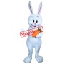 Happy Lightweight White Easter Bunny Mascot Costume