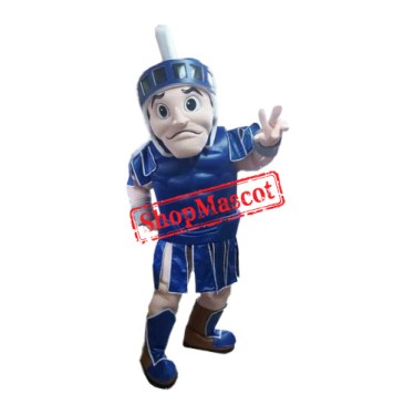 Friendly Lightweight Blue Spartan Trojan Knight Mascot Costume