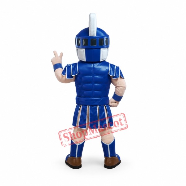 Friendly Lightweight Blue Spartan Trojan Knight Mascot Costume