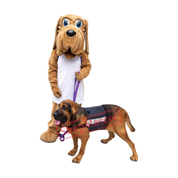 Superb Bloodhound Dog Mascot Costume Superb Bloodhound Dog Mascot Costume