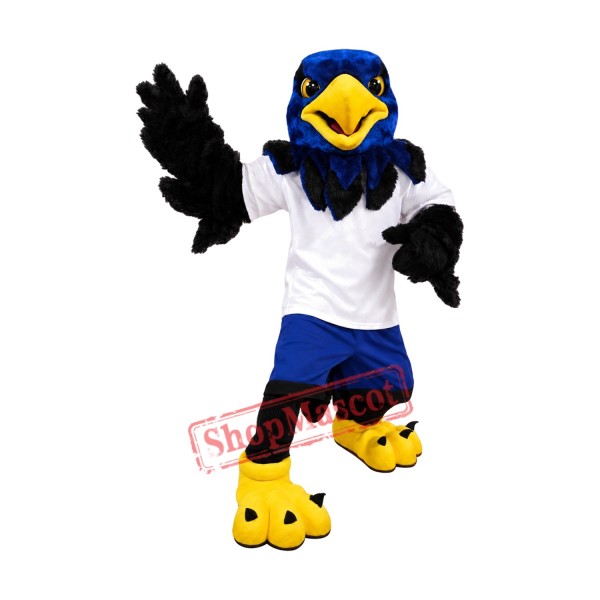 Blue Hawk Eagle Mascot Costume
