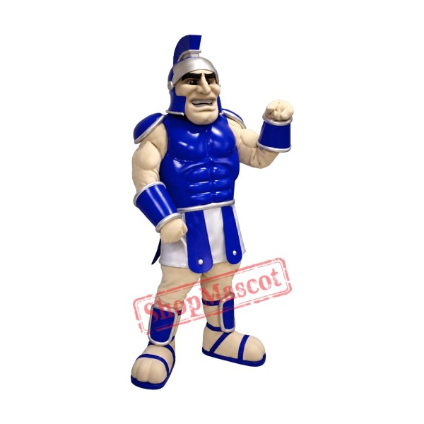 Blue Spartan Warrior Mascot Costume Blue Spartan Warrior Mascot Costume