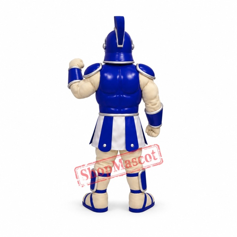 Blue Spartan Warrior Mascot Costume