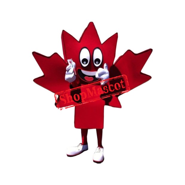 Happy Lightweight Maple Leaf Mascot Costume