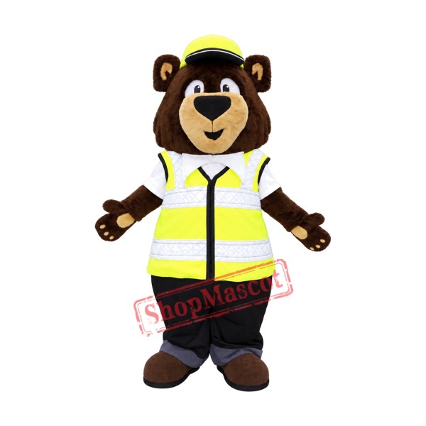 Traffic Police Bear Mascot Costume