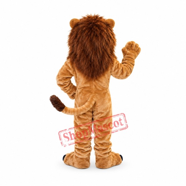 Friendly Muscular Lion Mascot Costume