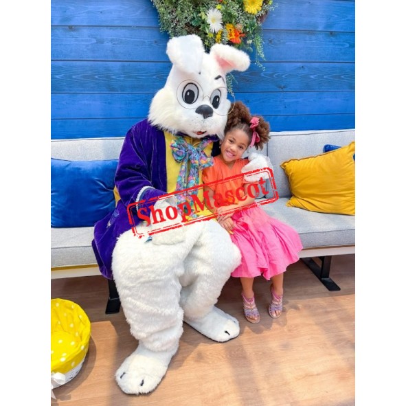 Purple Suit Lightweight Easter Bunny Mascot Costume