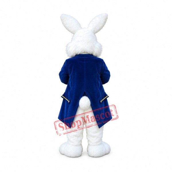 Friendly Blue Suit Easter Bunny Mascot Costume Friendly Blue Suit Easter Bunny Mascot Costume