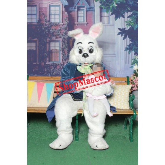 Superb Friendly Realistic Easter Bunny Mascot Costume