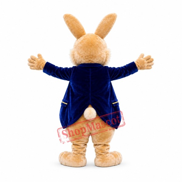 Friendly Blue Suit Rabbit Mascot Costume Friendly Blue Suit Rabbit Mascot Costume