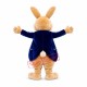 Friendly Blue Suit Rabbit Mascot Costume Friendly Blue Suit Rabbit Mascot Costume