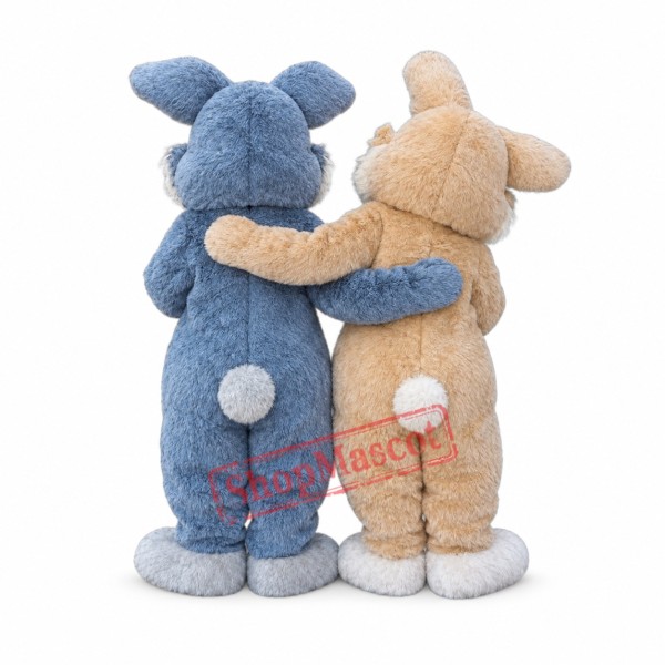 Superb Grey & Brown Bunny Mascot Costume Superb Grey & Brown Bunny Mascot Costume