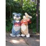 Superb Grey & Brown Bunny Mascot Costume