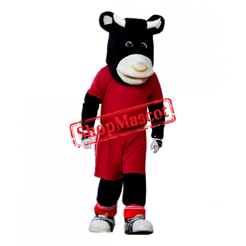 Cute Black Bull Mascot Costume