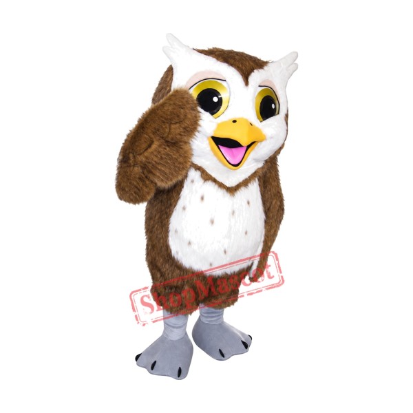 Realistic Happy Owl Mascot Costume Realistic Happy Owl Mascot Costume