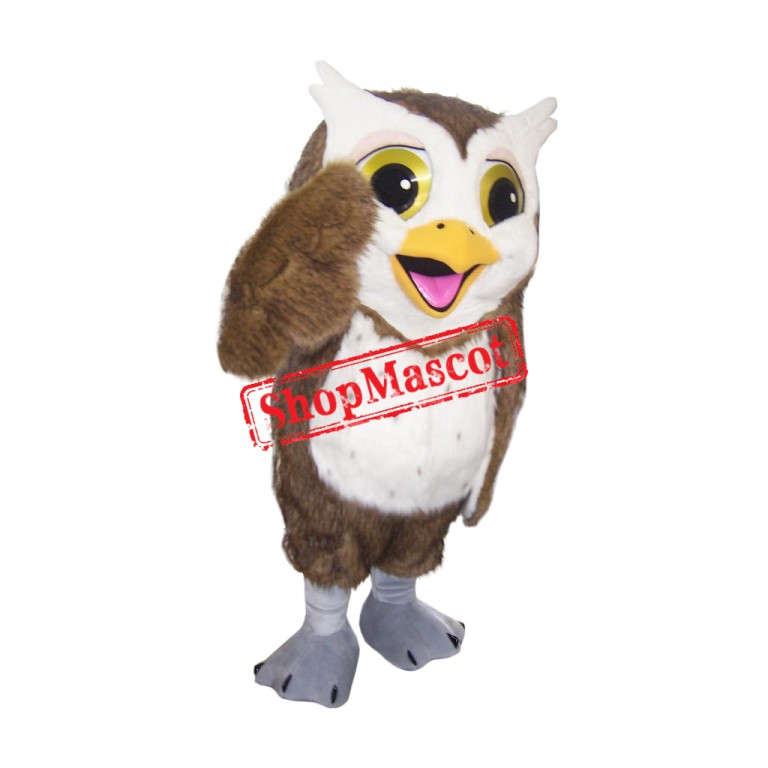 Realistic Happy Owl Mascot Costume