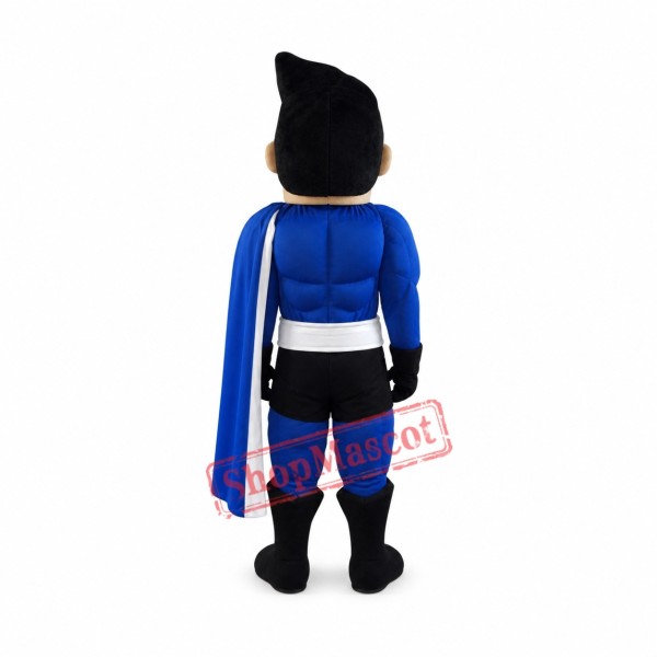 Blue Muscular Hero Mascot Costume Blue Muscular Hero Mascot Costume