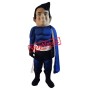 Blue Muscular Hero Mascot Costume