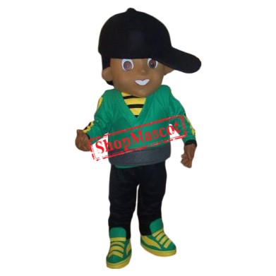 Black Hat Boy Mascot Costume