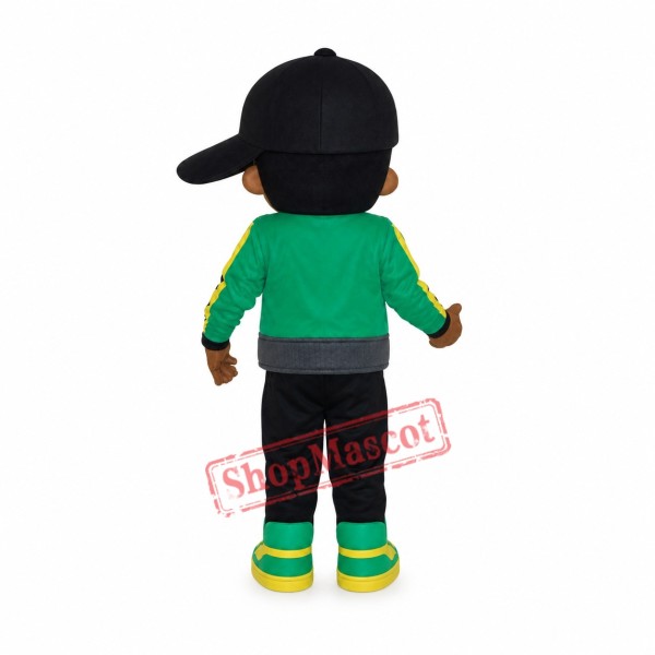 Black Hat Boy Mascot Costume Black Hat Boy Mascot Costume