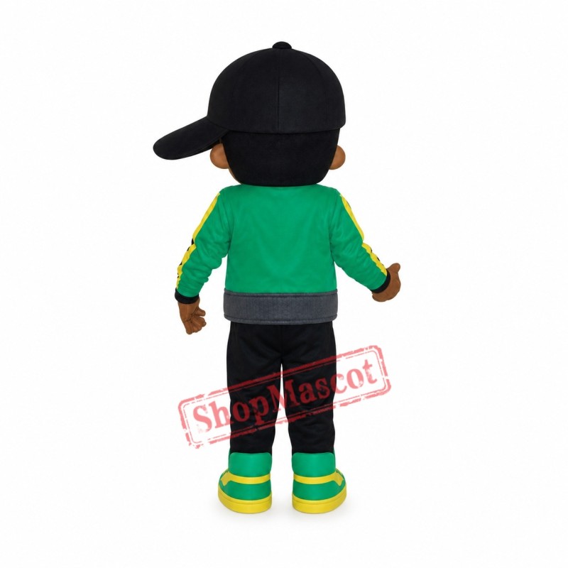 Black Hat Boy Mascot Costume Black Hat Boy Mascot Costume