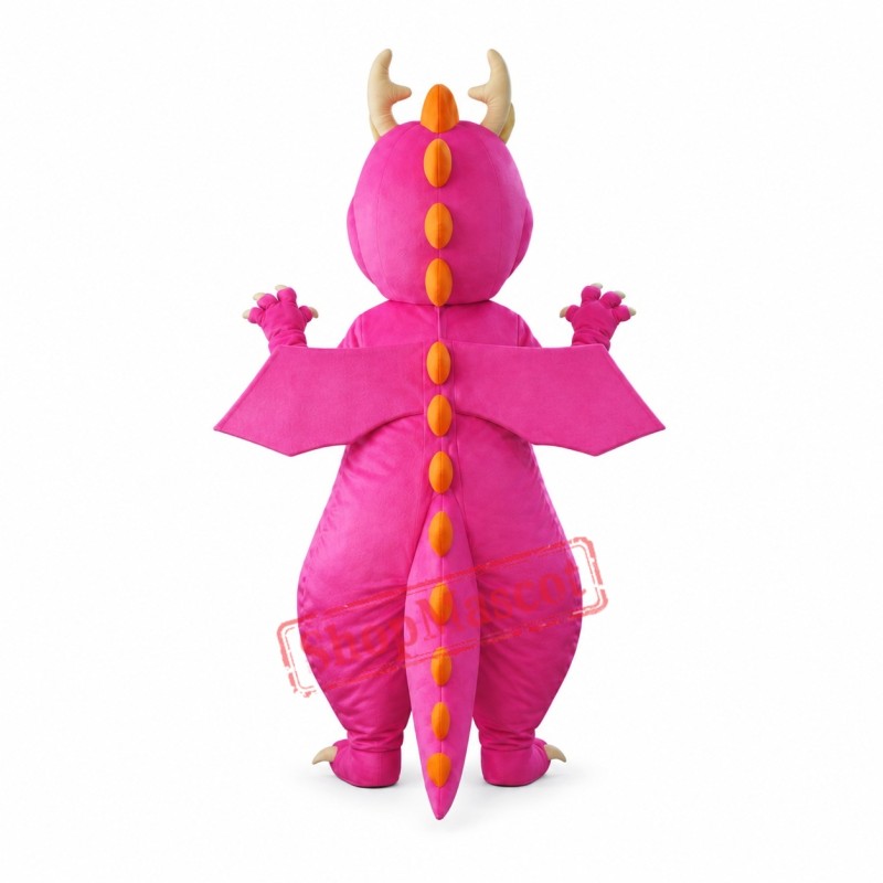 Affordable Pink Dragon Mascot Costume Affordable Pink Dragon Mascot Costume