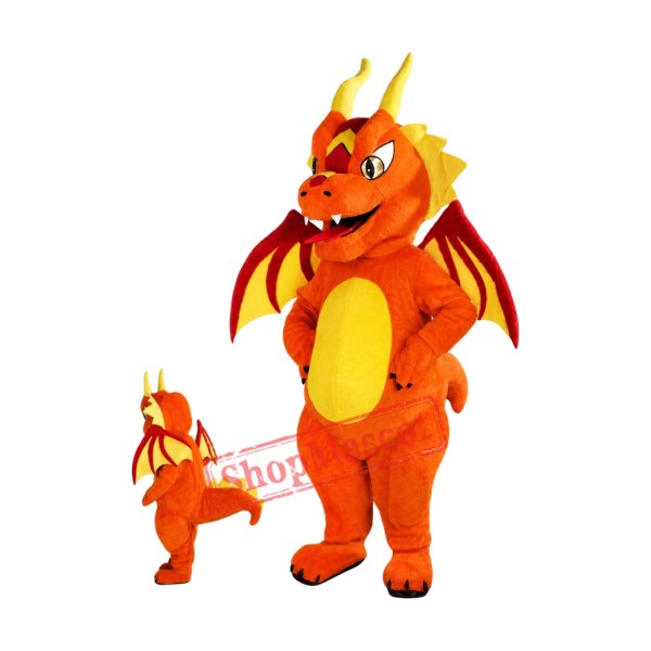 Fiery Dragon Mascot Costume