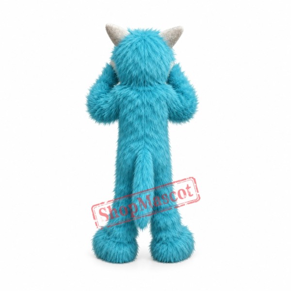 Realistic Blue Wolf Mascot Costume