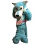 Realistic Blue Wolf Mascot Costume
