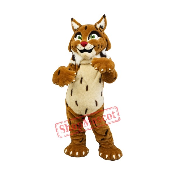 Friendly Realistic Wildcat Mascot Costume Friendly Realistic Wildcat Mascot Costume