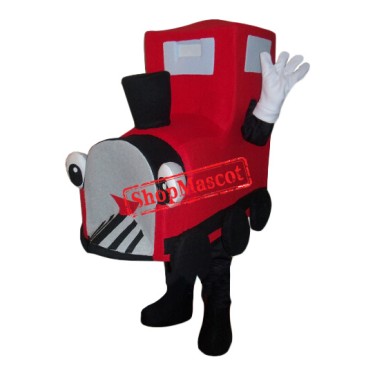 Red Locomotive Mascot Costume