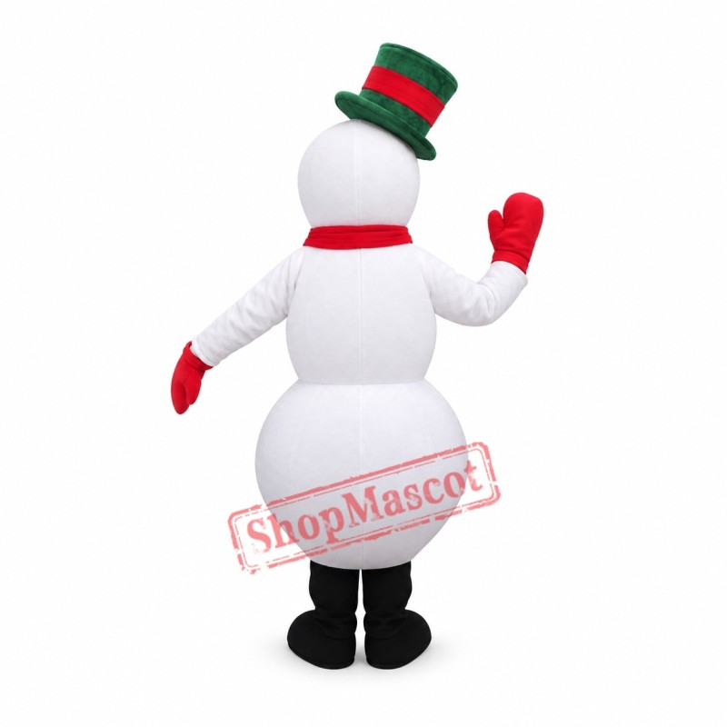 Affordable Red Hat Snowman Mascot Costume Affordable Red Hat Snowman Mascot Costume