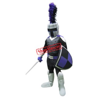 Superb Realistic Black Knight Mascot Costume