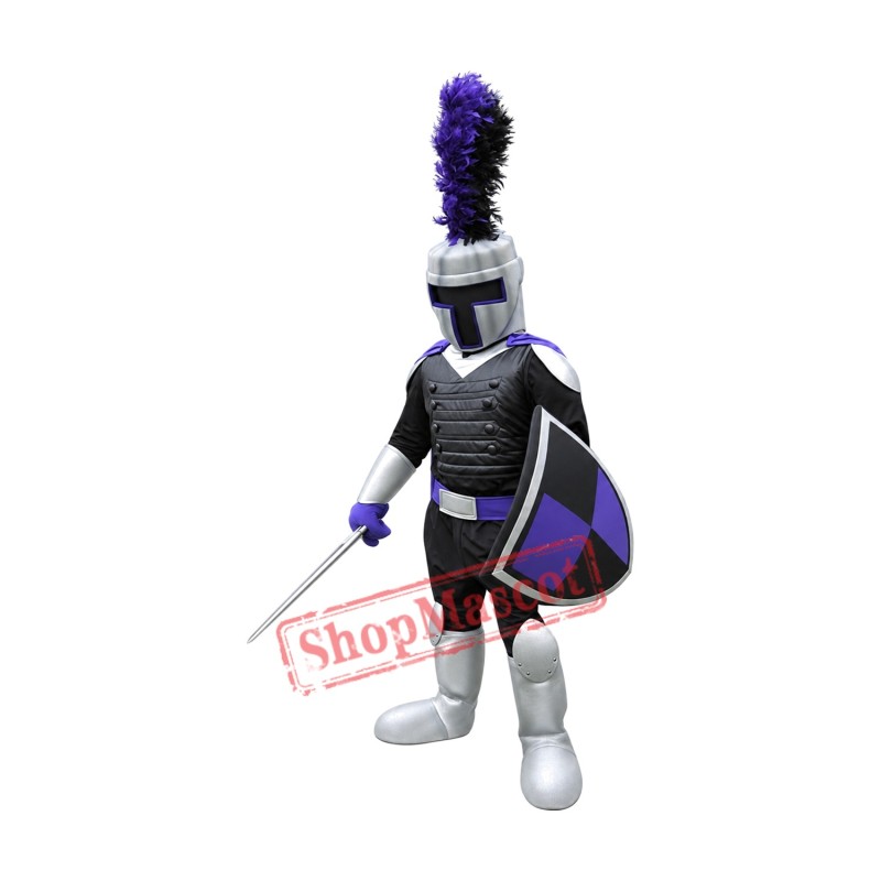 Superb Realistic Black Knight Mascot Costume Superb Realistic Black Knight Mascot Costume