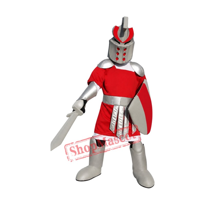 Fierce Red Knight Mascot Costume Fierce Red Knight Mascot Costume