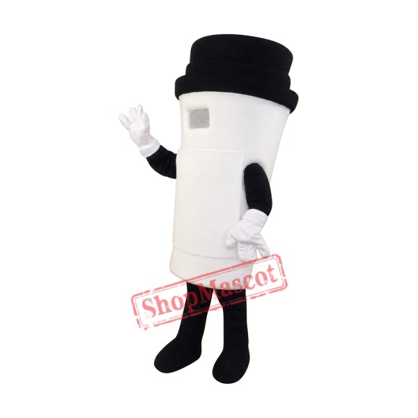 Superb White Coffee Cup Mascot Costume