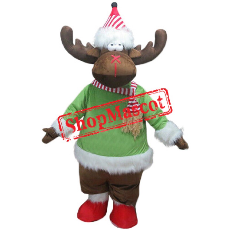 Realistic Xmas Reindeer Mascot Costume
