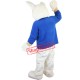 Blue Bunny Mascot Costume Suit Rabbit Custom Fancy Dress