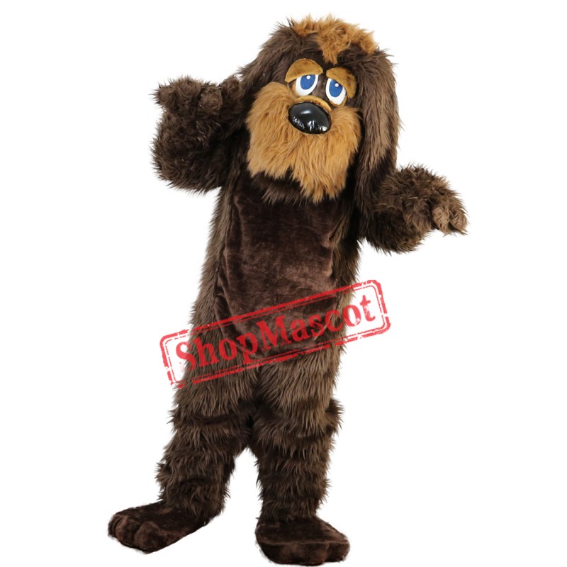 Brown Long Fur Dog Mascot Costume Brown Dog Costume For Sale