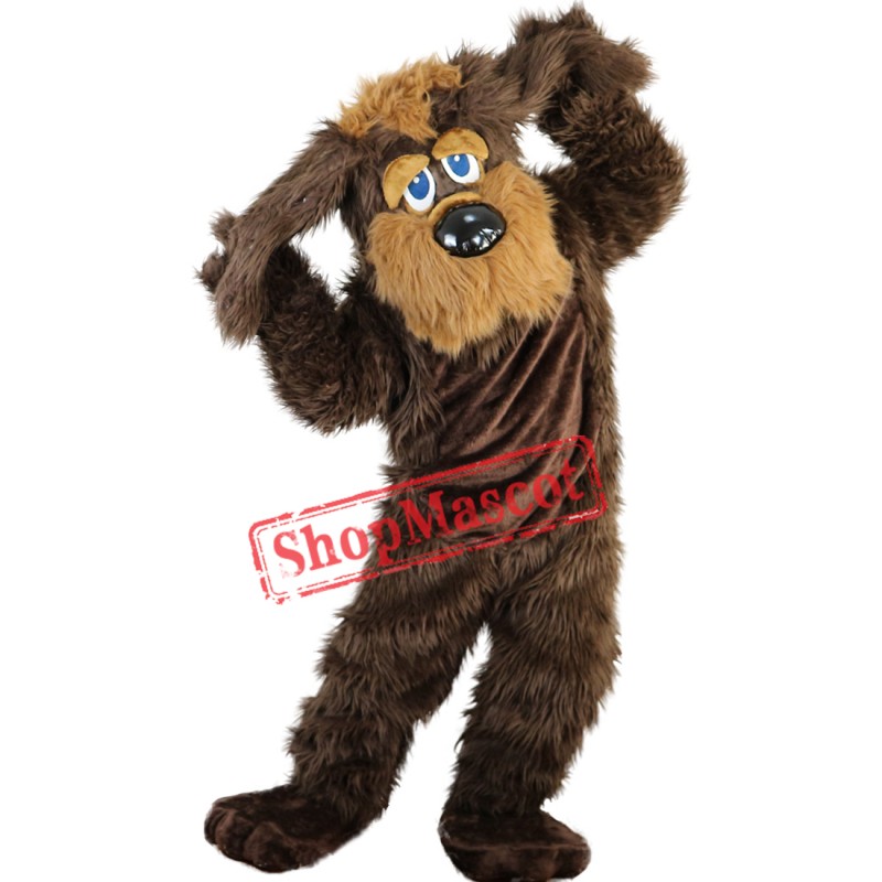 Brown Long Fur Dog Mascot Costume Brown Dog Costume For Sale