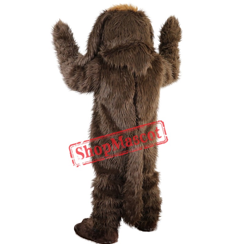 Brown Long Fur Dog Mascot Costume Brown Dog Costume For Sale