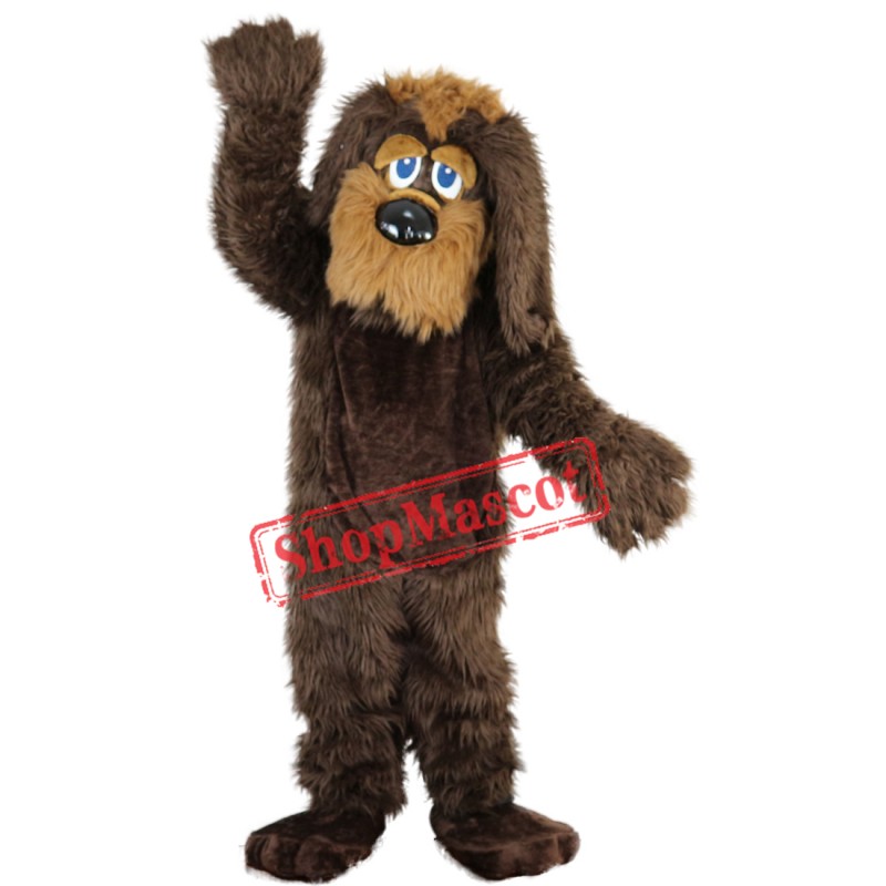 Brown Long Fur Dog Mascot Costume Brown Dog Costume For Sale
