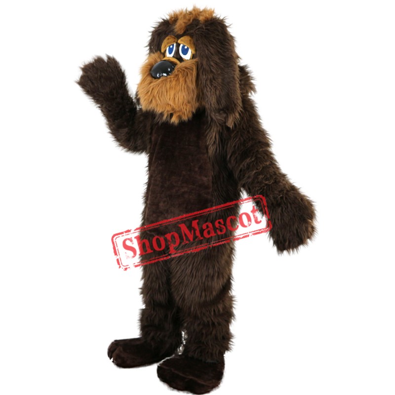 Brown Long Fur Dog Mascot Costume Brown Dog Costume For Sale