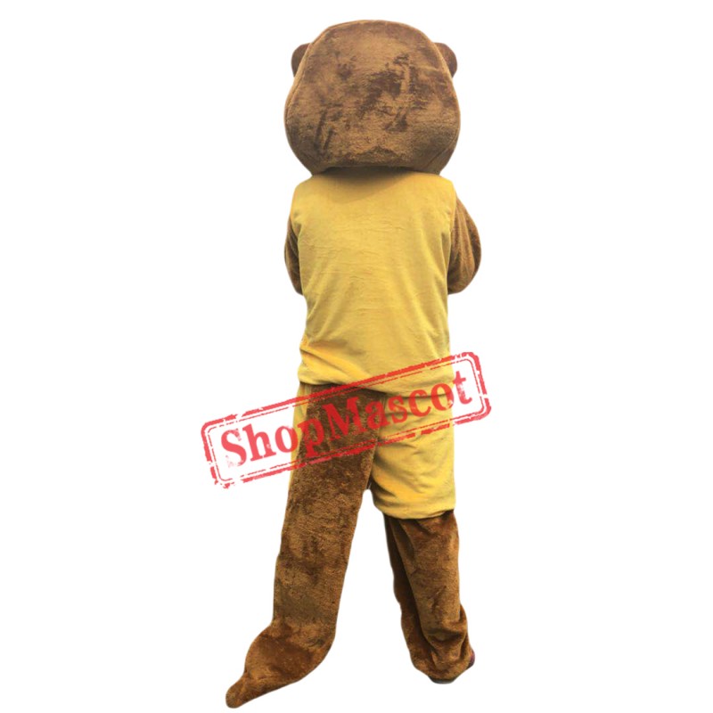 Sport Yellow Suit Beaver Mascot Costume Adult Size Fancy Dress