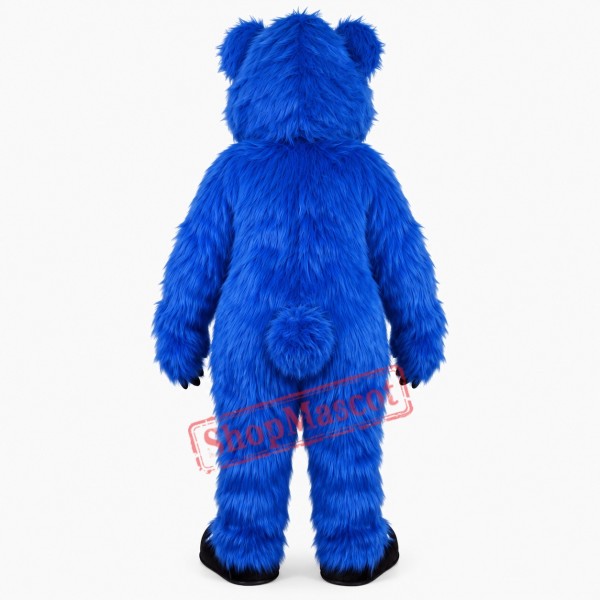 Blue Furry Bear Mascot Costume Fur Bear Costume Adult Size Blue Furry Bear Mascot Costume Fur Bear Costume Adult Size